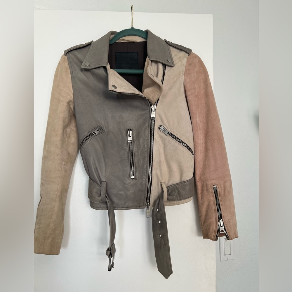 ALL SAINTS Leather Suede Jacket Size 0 Worn 2-3 times maximum Price is firm